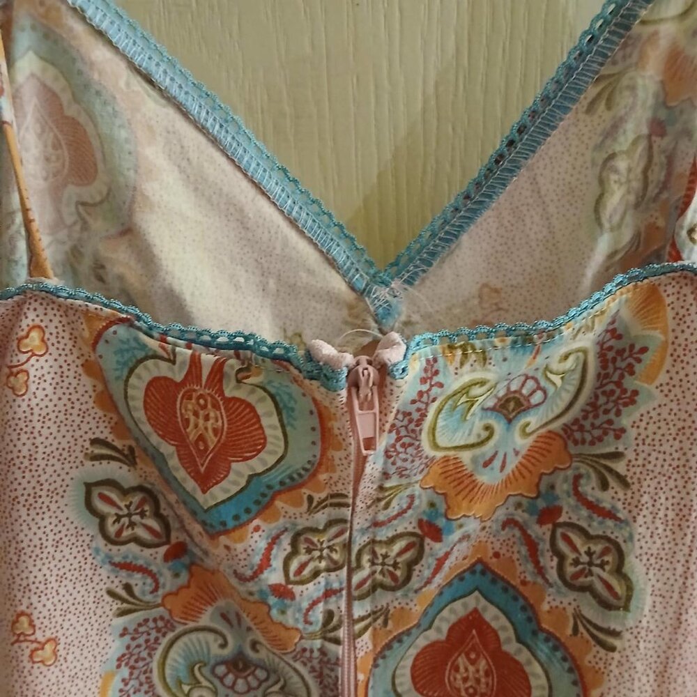 Anchor Blue Brand 90s Y2K Retro Vintage Boho Pink Slip Mini Dress Size Small - Picture 2 of 8